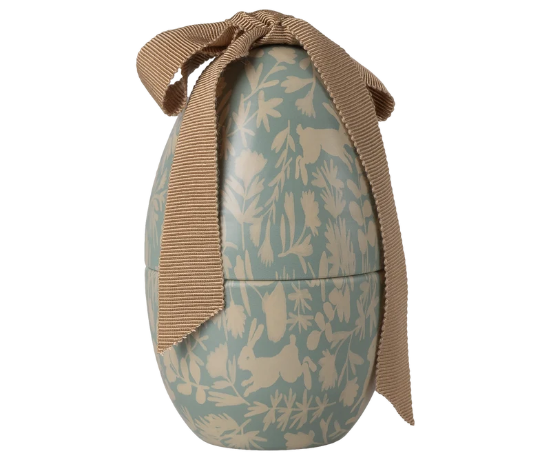 Maileg Osterei blau mit Schleife Füllei aus Metall ca. 11x7 cm | Geschenkverpackung Ostern