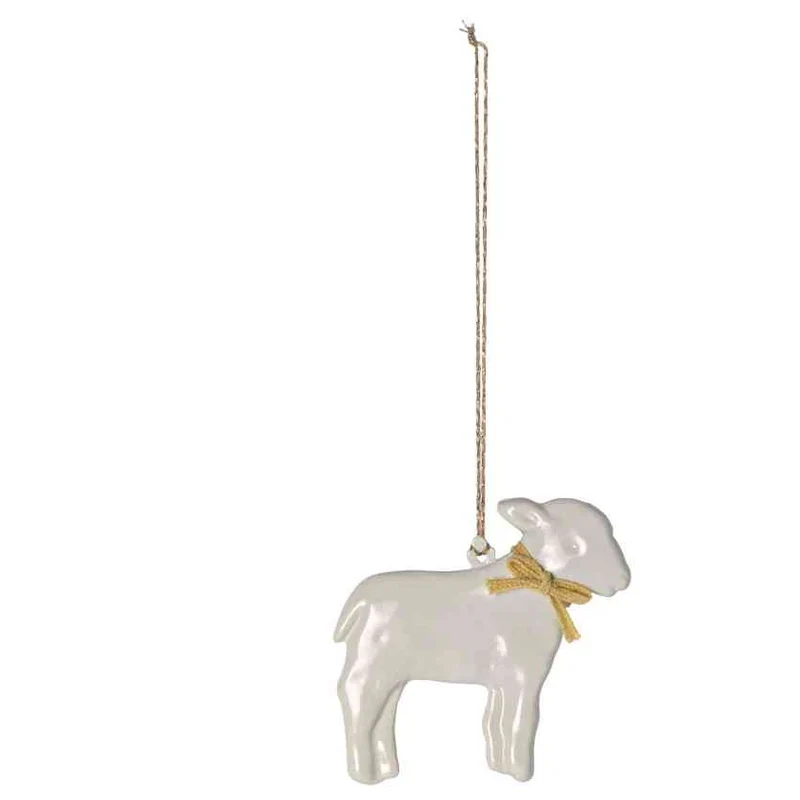 Maileg LAMM stehend Anhänger mit gelber Schleife OSTERN Ornament 7,5 cm Osterschmuck