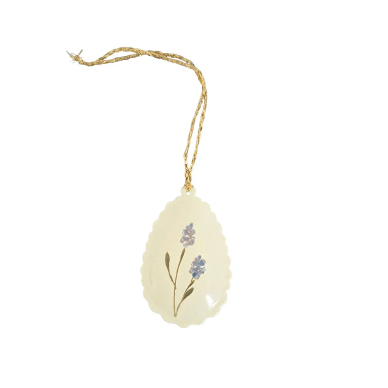 Maileg Osterei blau mit gewelltem Rand OSTERN Dekoanhänger ca. 6x4x1 cm Osterschmuck