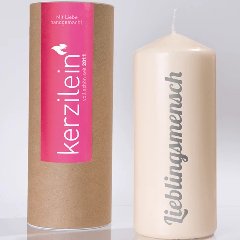 Kerze Lieblingsmensch - grau