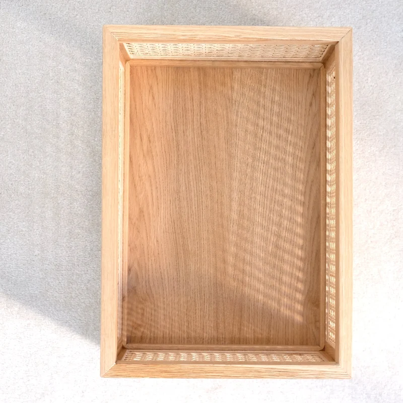 Aufbewahrungsbox Cane Medium - Box aus Rattan und Eiche