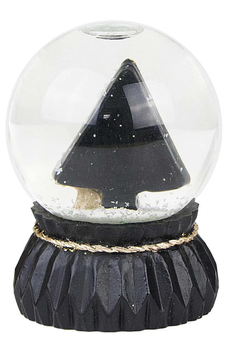 Schneekugel 6,5 cm | 3 verschiedene Motive | Schwarz Gold | 70288