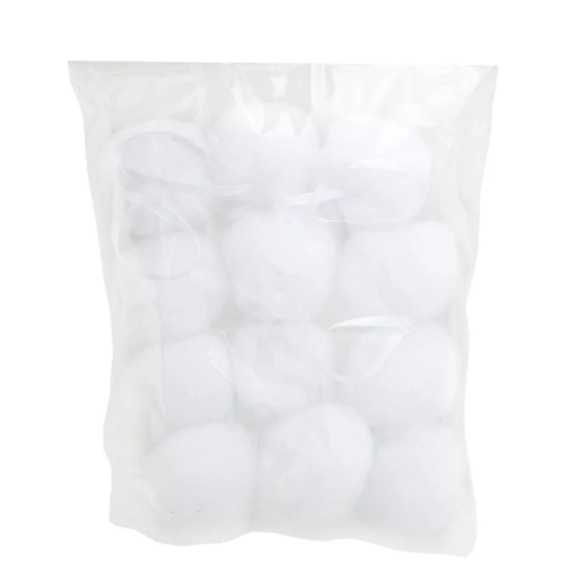 Schneebälle 3 cm zum Hängen | 24 Stück | Weich & leicht | weiß | 68719