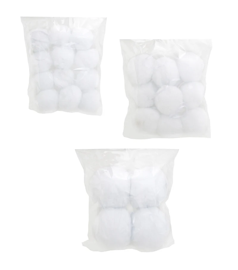 Schneebälle 3 cm zum Hängen | 24 Stück | Weich & leicht | weiß | 68719