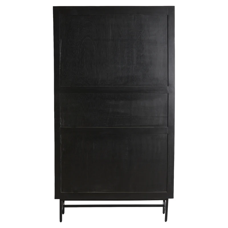 Regalschrank DUBAKU Mangoholz schwarz 100x40x180cm