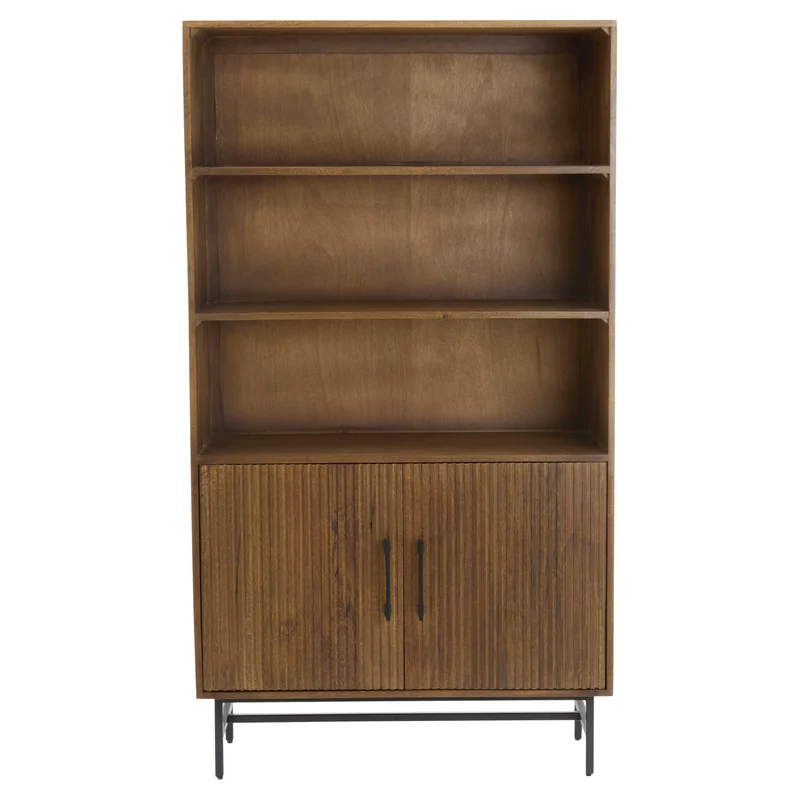 Regalschrank DUBAKU Mangoholz dunkelbraun 100x40x180cm