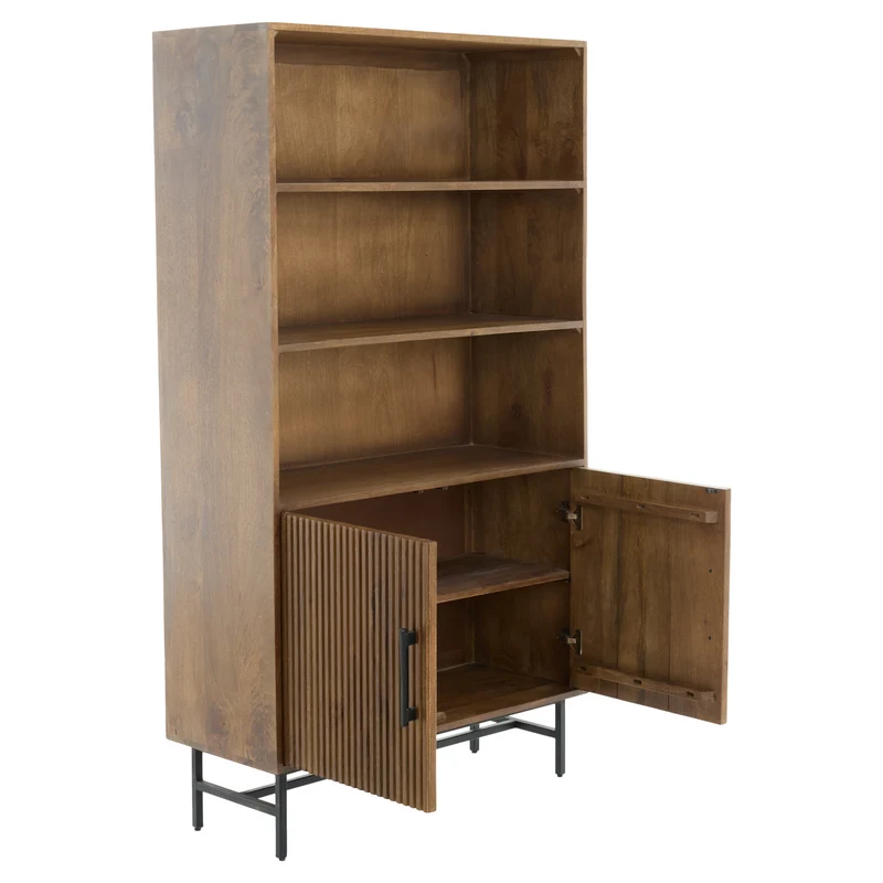 Regalschrank DUBAKU Mangoholz dunkelbraun 100x40x180cm