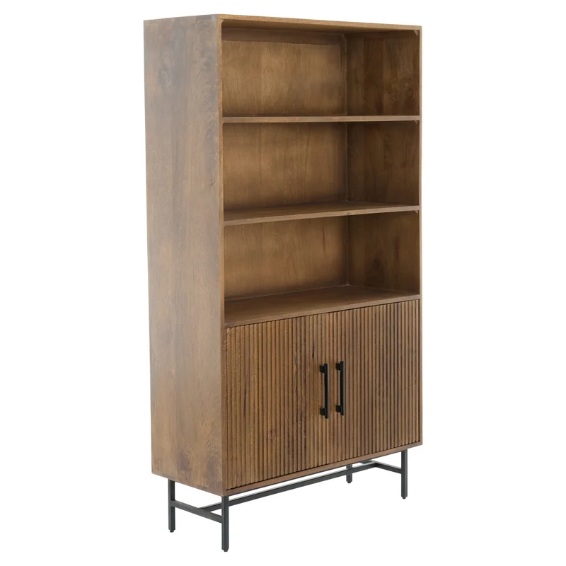 Regalschrank DUBAKU Mangoholz dunkelbraun 100x40x180cm