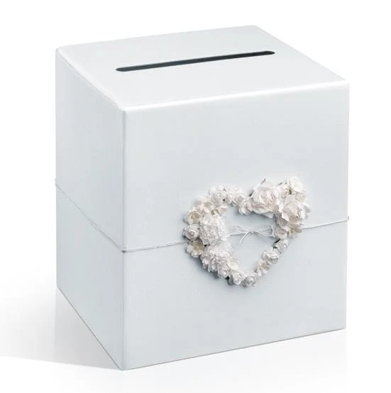 Briefbox Rosenherz - perlweiß
