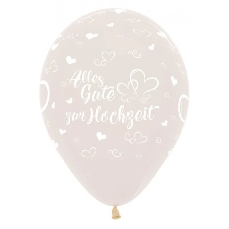 25 Stk. Luftballon Ø30cm "Alles Gute zur Hochzeit" | Crystal Clear #390