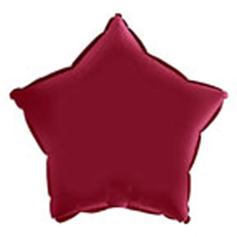 18"/Ø46cm Stern Folienballon Uni | Satin Kirsch Rot