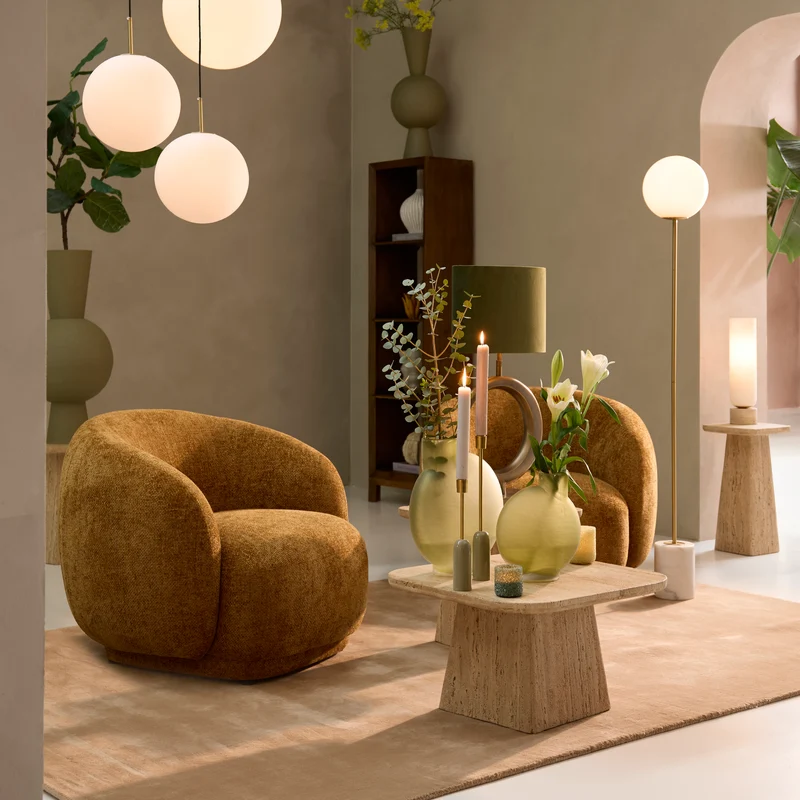 Loungesessel OVITO ocker gelb 93x87x73cm
