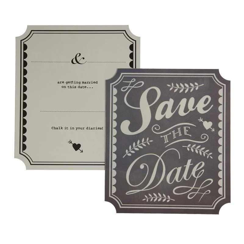 Save The Date Karten - Vintage Affair (10 Stück) - grau