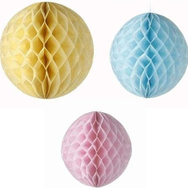 Wabenbälle - gelb, blau, rosa