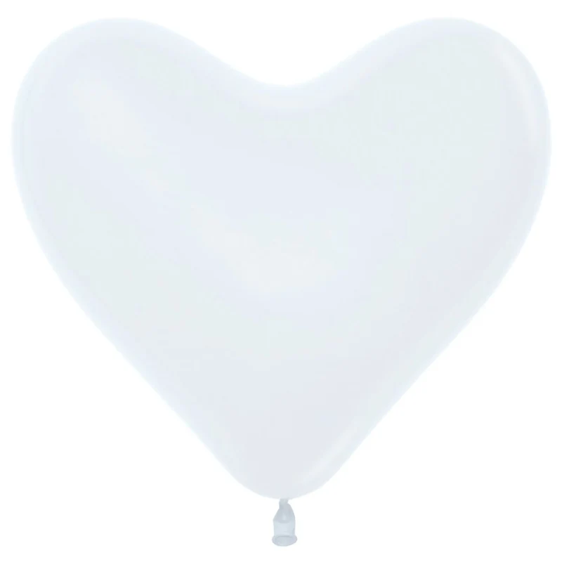 50 Stk. Herz Luftballon Ø30cm | Weiß #005