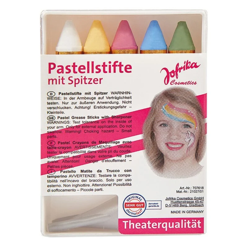 5 Schminkstifte "Pastell" | mit Spitzer