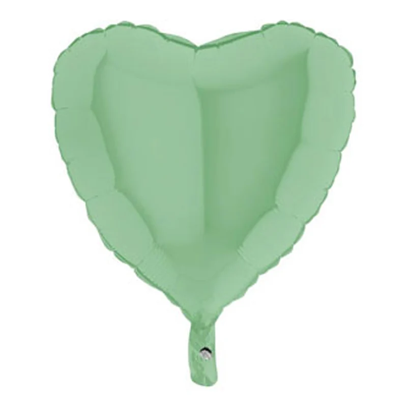 18"/Ø46cm Herz Folienballon Uni | Matte Satin Grün
