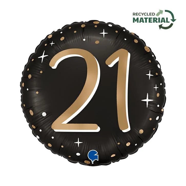 18"/Ø46cm Folienballon "Sparkling Black" | #21