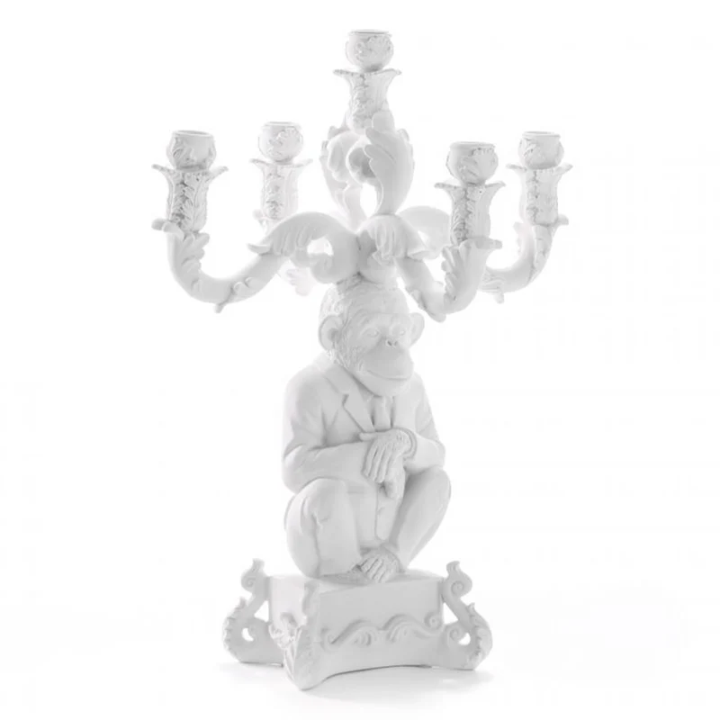 Kerzenständer BURLESQUE CHIMP, weiß