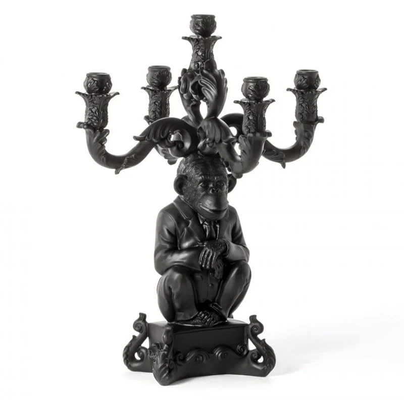 Kerzenständer BURLESQUE CHIMP, schwarz