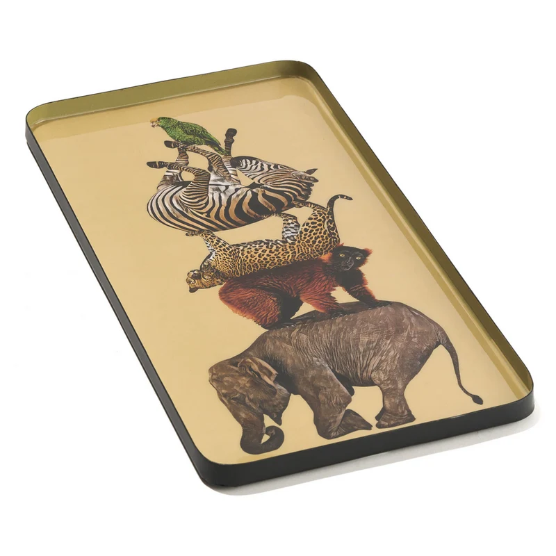 Plateau Rectangulaire CULBUTO balancierende Tiere 20×40cm