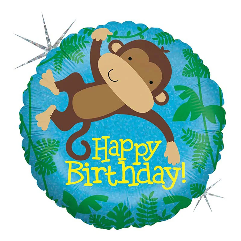 18"/Ø46cm Folienballon "Happy Birthday" Affe