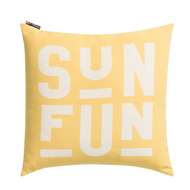 PORTO Kissenhülle Fun Sun gelb 50 x 50 cm