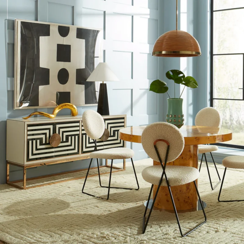 Kommode OP ART CREDENZA gold/schwarz-weiß