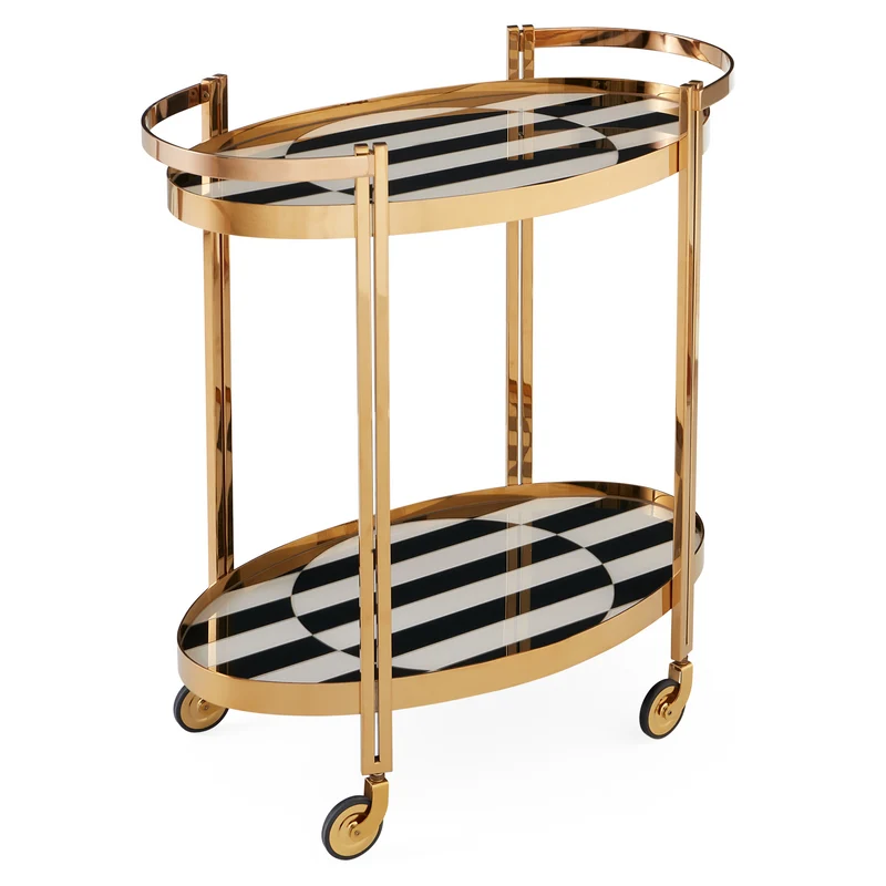 Barwagen OP ART gold/schwarz-weiß