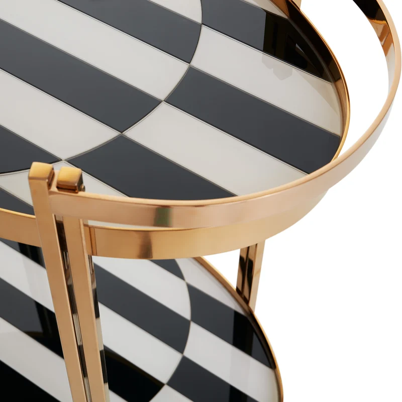 Barwagen OP ART gold/schwarz-weiß