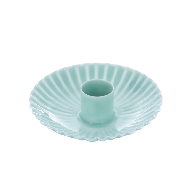 Kerzenhalter NELLY aqua Kerzenständer emailliert ca. 9,5 cm