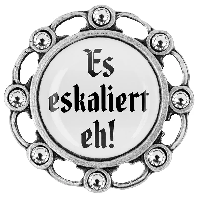 Es eskaliert eh! 20mm // Strass weiß