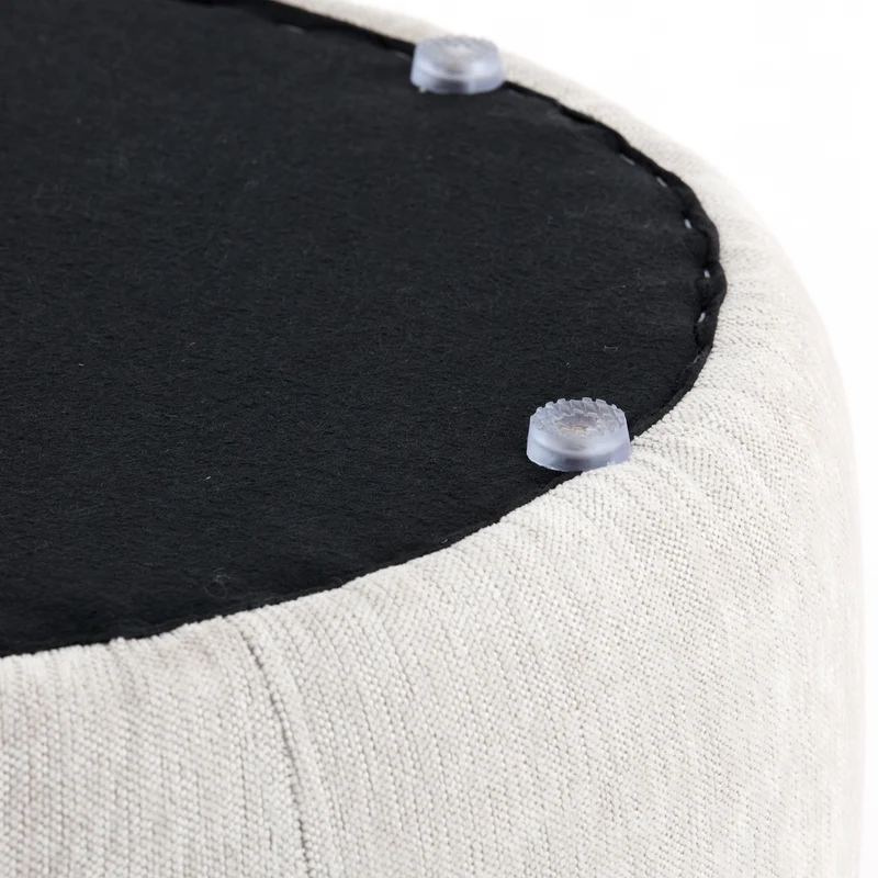 Sitzpouf SIBIU in Sandfarbe Ø50x40