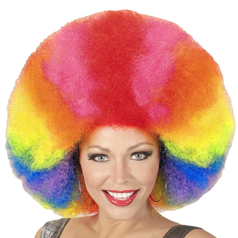Riesen Afro Perücke für Erwachsene | Regenbogen