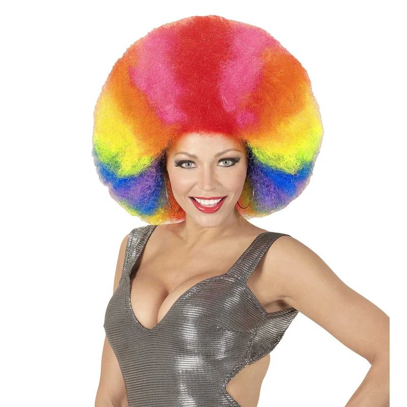 Riesen Afro Perücke für Erwachsene | Regenbogen