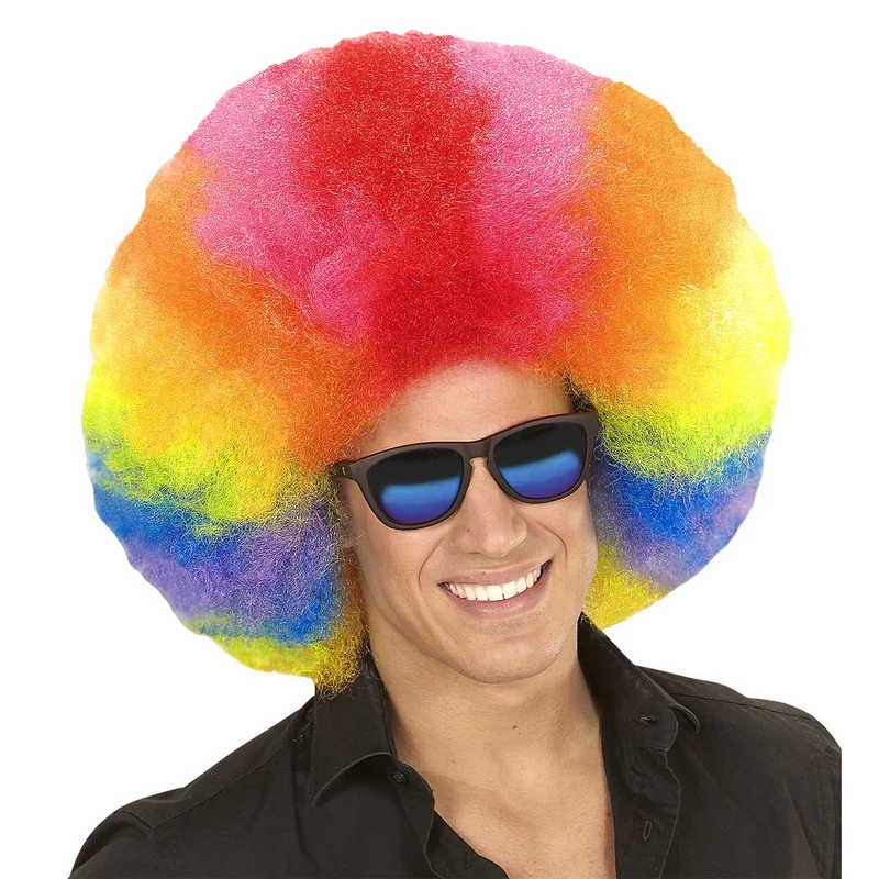 Riesen Afro Perücke für Erwachsene | Regenbogen