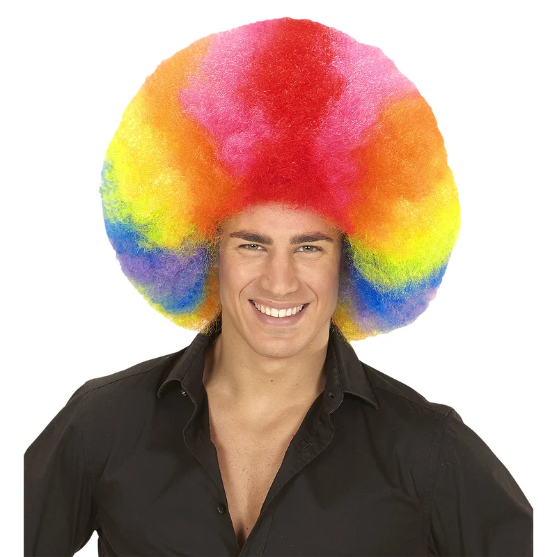 Riesen Afro Perücke für Erwachsene | Regenbogen