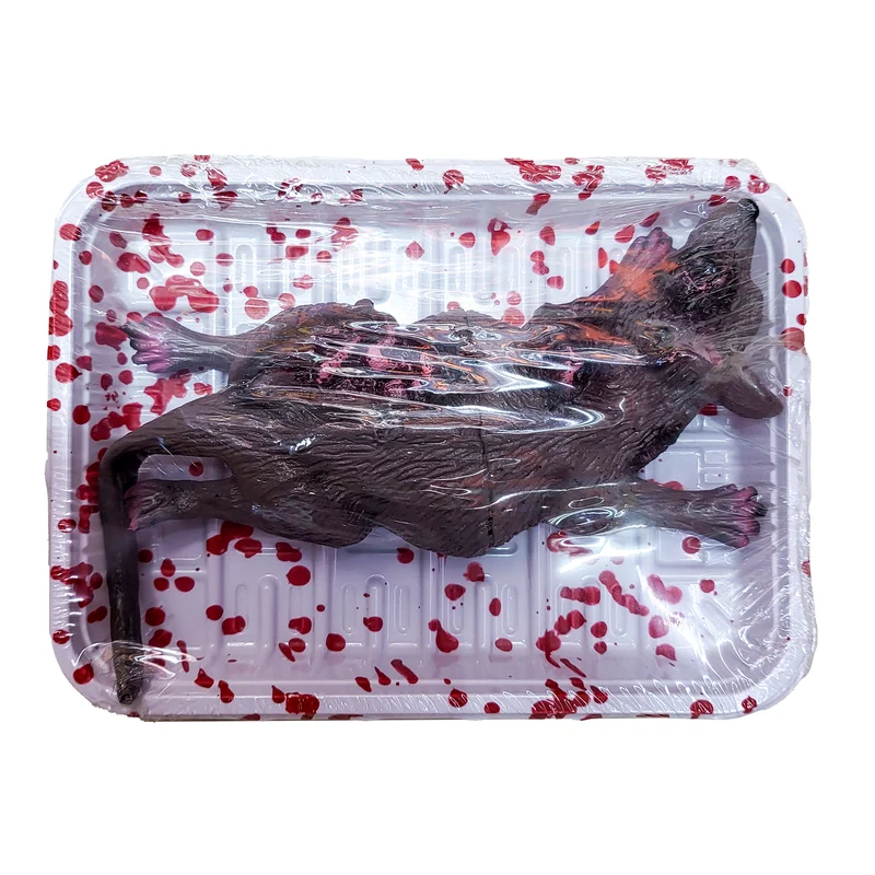 Ratte mit Teller - 18 x 13,5 x 4 cm | Halloween Dekoration