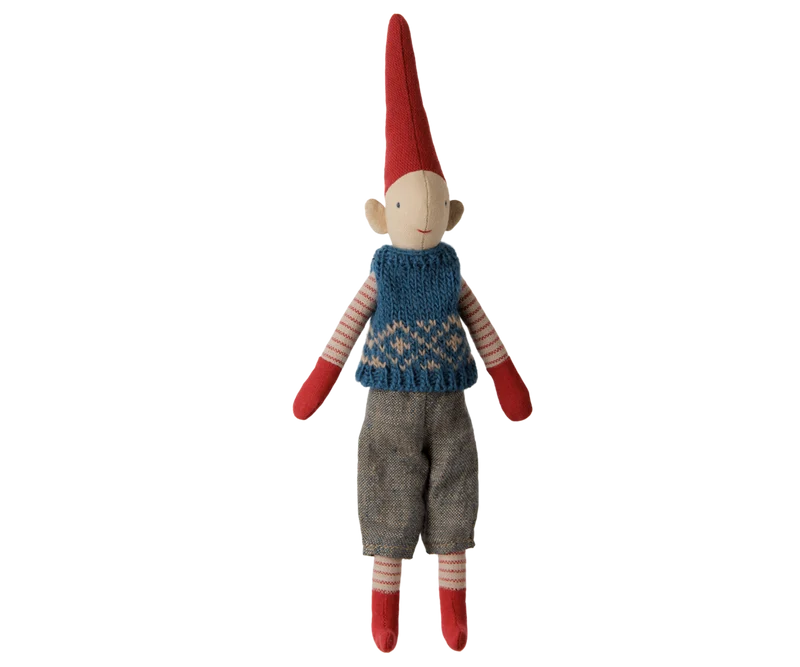 Maileg Wichtel Gr. 1 ca. 26 cm Kletterwichtel mit blauem Pullunder ☆ PIXY