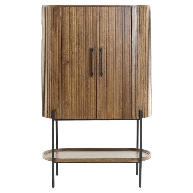 Highboard DUMOSI Mangoholz dunkelbraun 100x40x165cm
