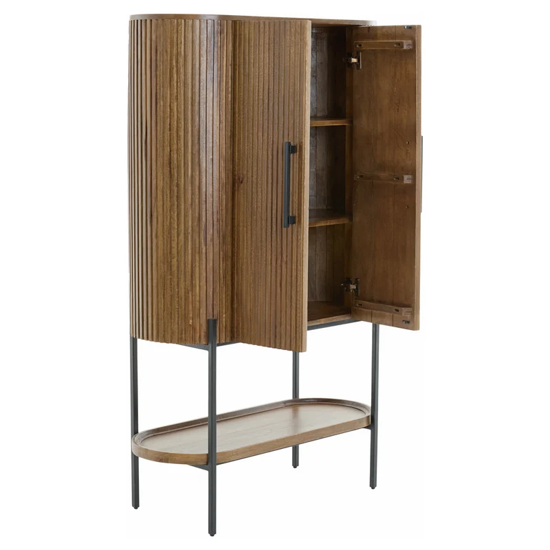 Highboard DUMOSI Mangoholz dunkelbraun 100x40x165cm
