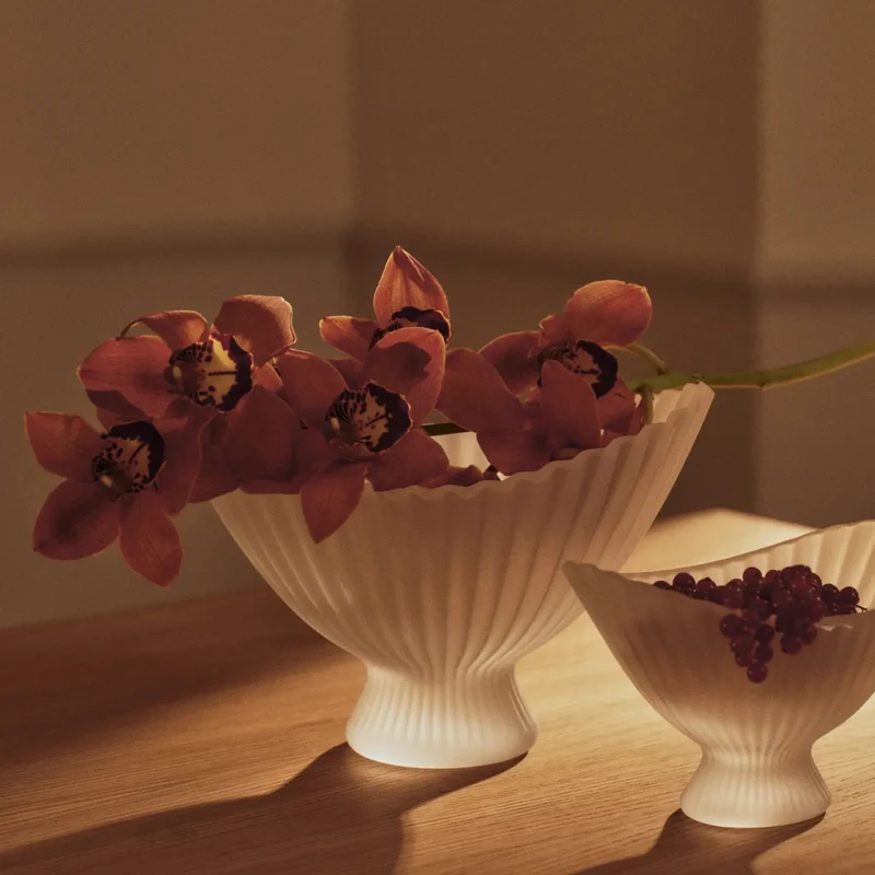 Fountain Schale mit Fuß Keramik & Glas - ferm LIVING