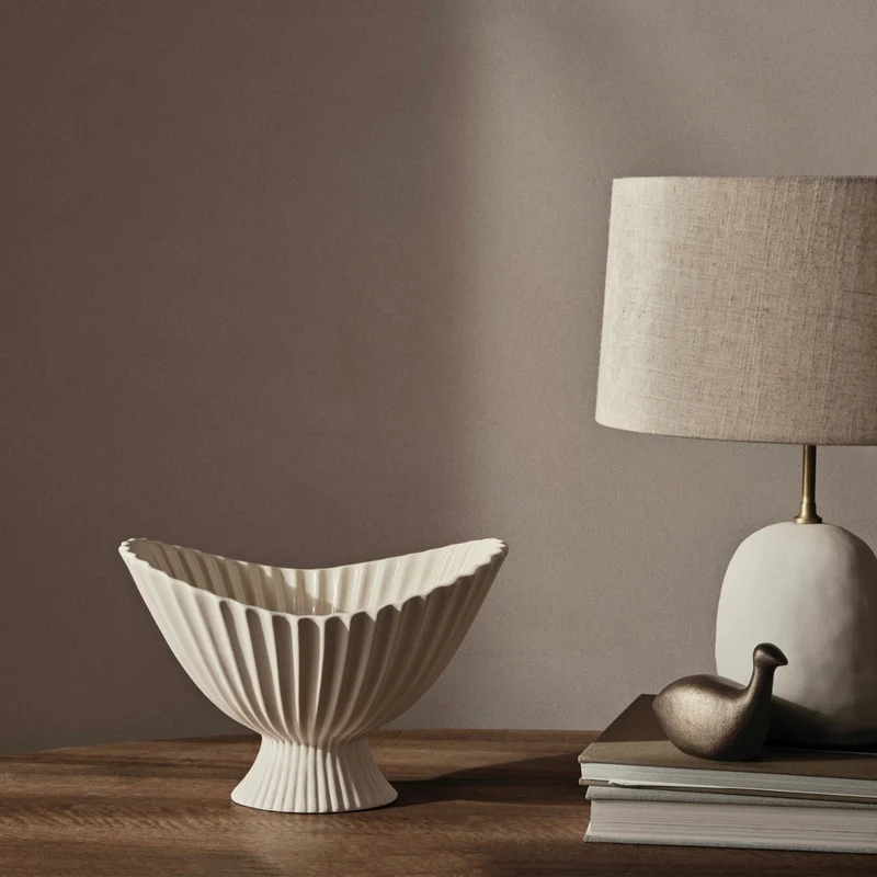 Fountain Schale mit Fuß Keramik & Glas - ferm LIVING