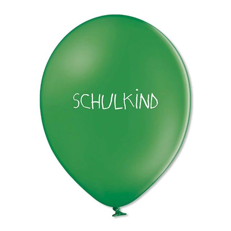 Luftballons 12 x SCHULKIND grün für die Einschulungsparty | 100% Naturkautschuk | AVA & YVES