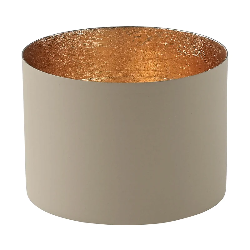 Windlicht Chennai taupe-goldfarben mittel