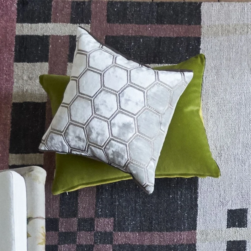 Kissen MANIPUR OYSTER Samt, 43 x 43 cm