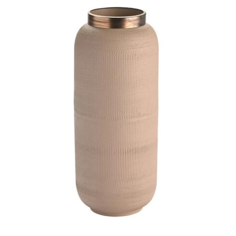 Vase Metall strukturiert sandstone 32 cm