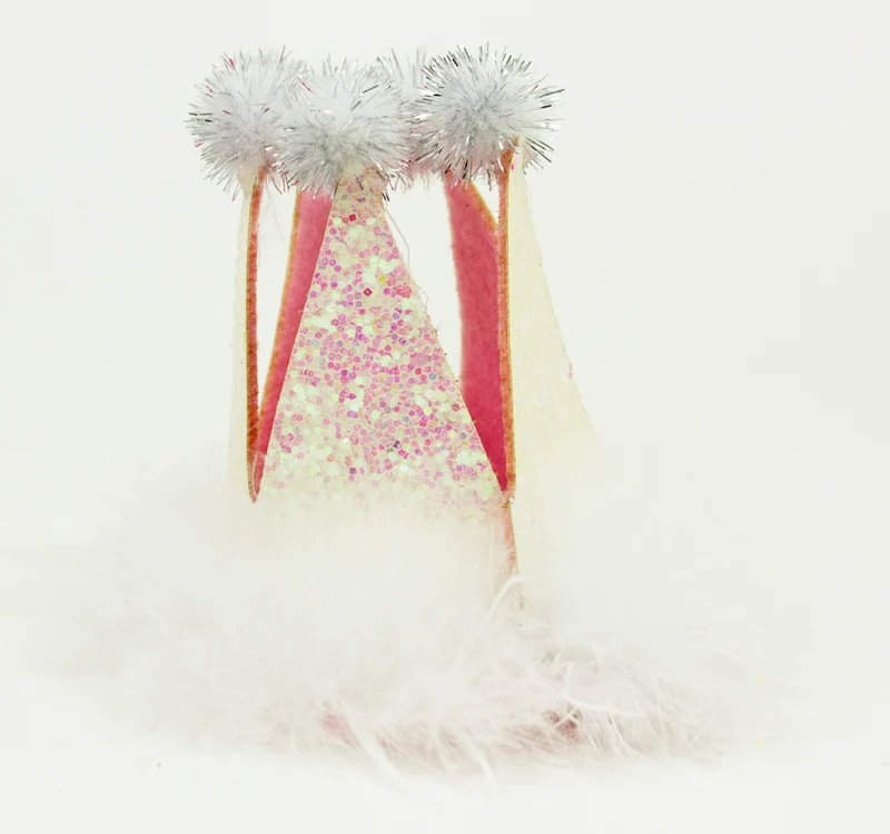 Prinzessin Glitter Krone - Weiß / Rosa