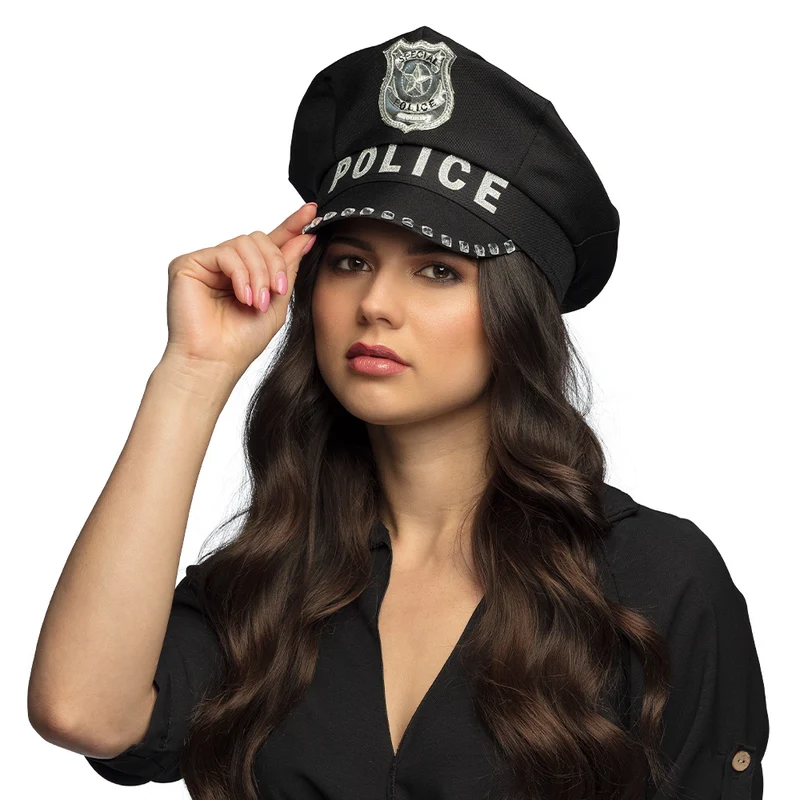 Polizei Mütze Police Chief | Schwarz