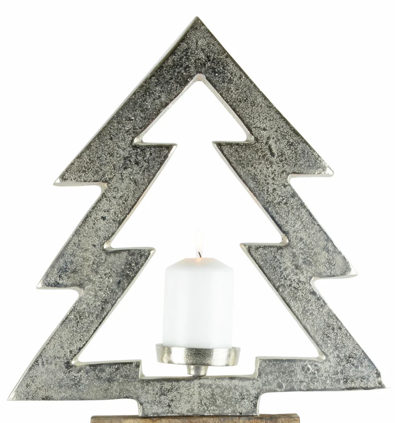 Riffelmacher XL Baumsäule mit Baum-Kerzenhalter 70733 - Natur Silber 100x37cm